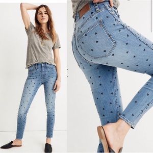 Madewell 10” High Rise Skinny Crop Heart Edition